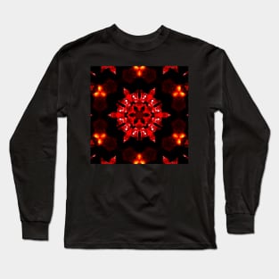 Ominous Red Kaleidoscope pattern (Seamless) 23 Long Sleeve T-Shirt